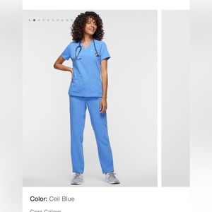 JAANUU SCRUB SET Women's 3-Pocket Scrub Top and Women's 7-Pocket Scrub Pant. L